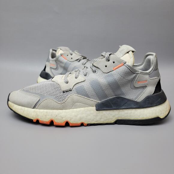 Adidas Boost Mens Nite Jogger Sneakers Sz 11.5 Grey Orange Flight Club Exclusive - Picture 2 of 12